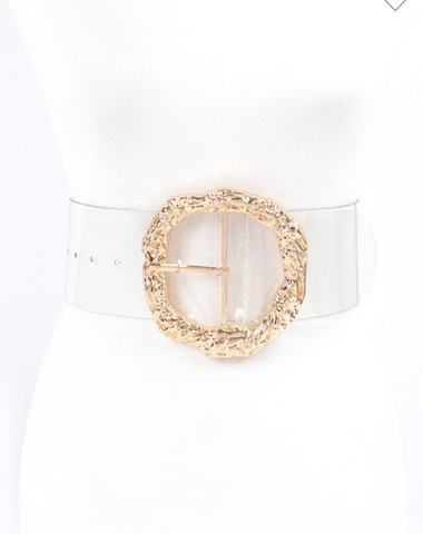 Clear Metal Buckle Belt (Reg & Plus Size)
