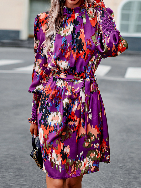 Sheena Print dress long sleeve skirt HW5M7ZCFNH