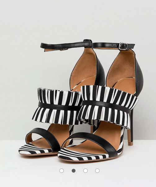 Striped Ankle Strapped Heels
