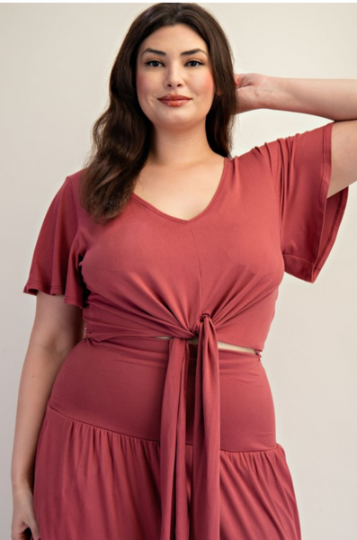 Jessica Front Tie Skirt Set (2 Colors)