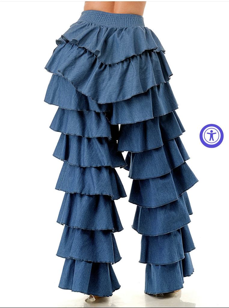 Cowgirl Ruffle Denim Pants (Preorder eta 4/25-4/26) – The