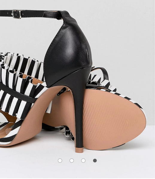 Striped Ankle Strapped Heels