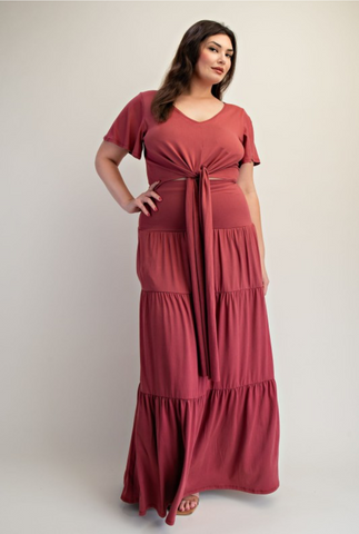 Jessica Front Tie Skirt Set (2 Colors)