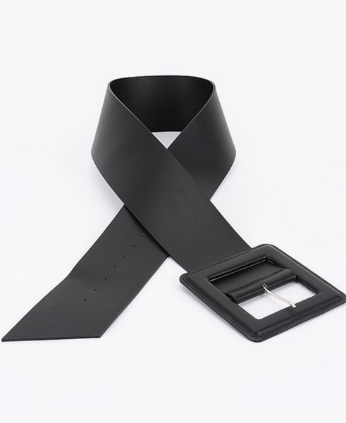 Faux Leather Large Square Shaped Buckle Plus Size Waist Belt