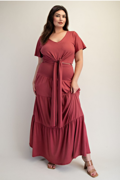 Jessica Front Tie Skirt Set (2 Colors)