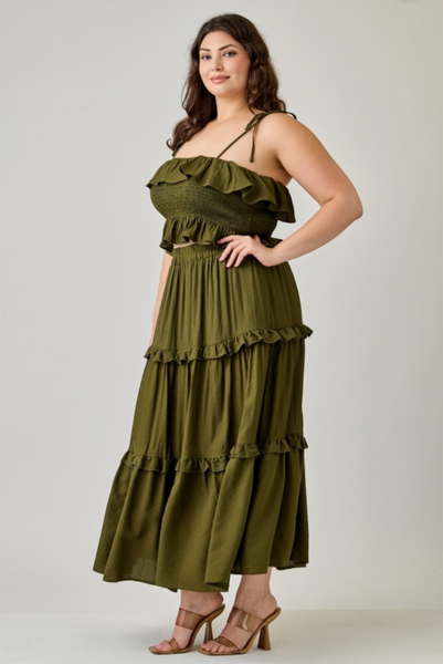 Jessica Shoulder Tie Skirt Set