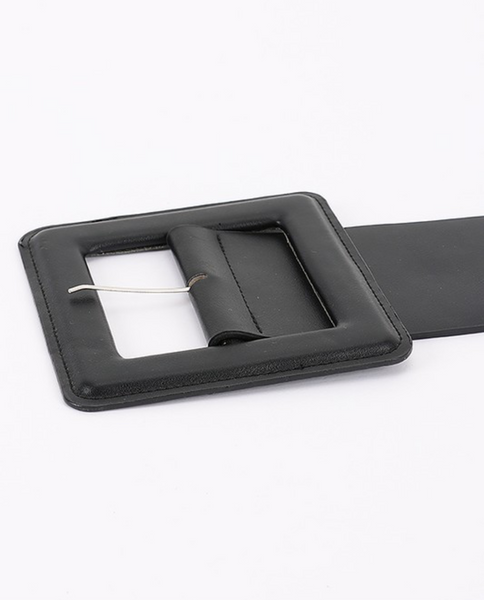 Faux Leather Large Square Shaped Buckle Plus Size Waist Belt