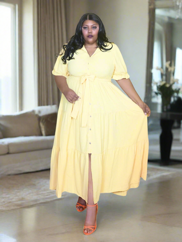 Camille-Tiered Maxi Shirt Dress