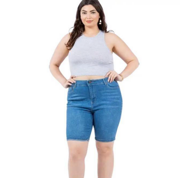 Stretchy Knee Length Bermuda Shorts (Sizes 14-24)