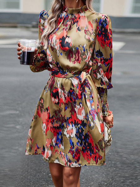 Sheena Print dress long sleeve skirt HW5M7ZCFNH